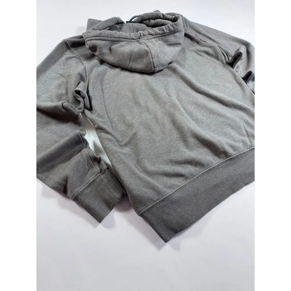 The North Face Mens Gray Logo Hoodie Fleece Pullover Streetwear Y2K Small